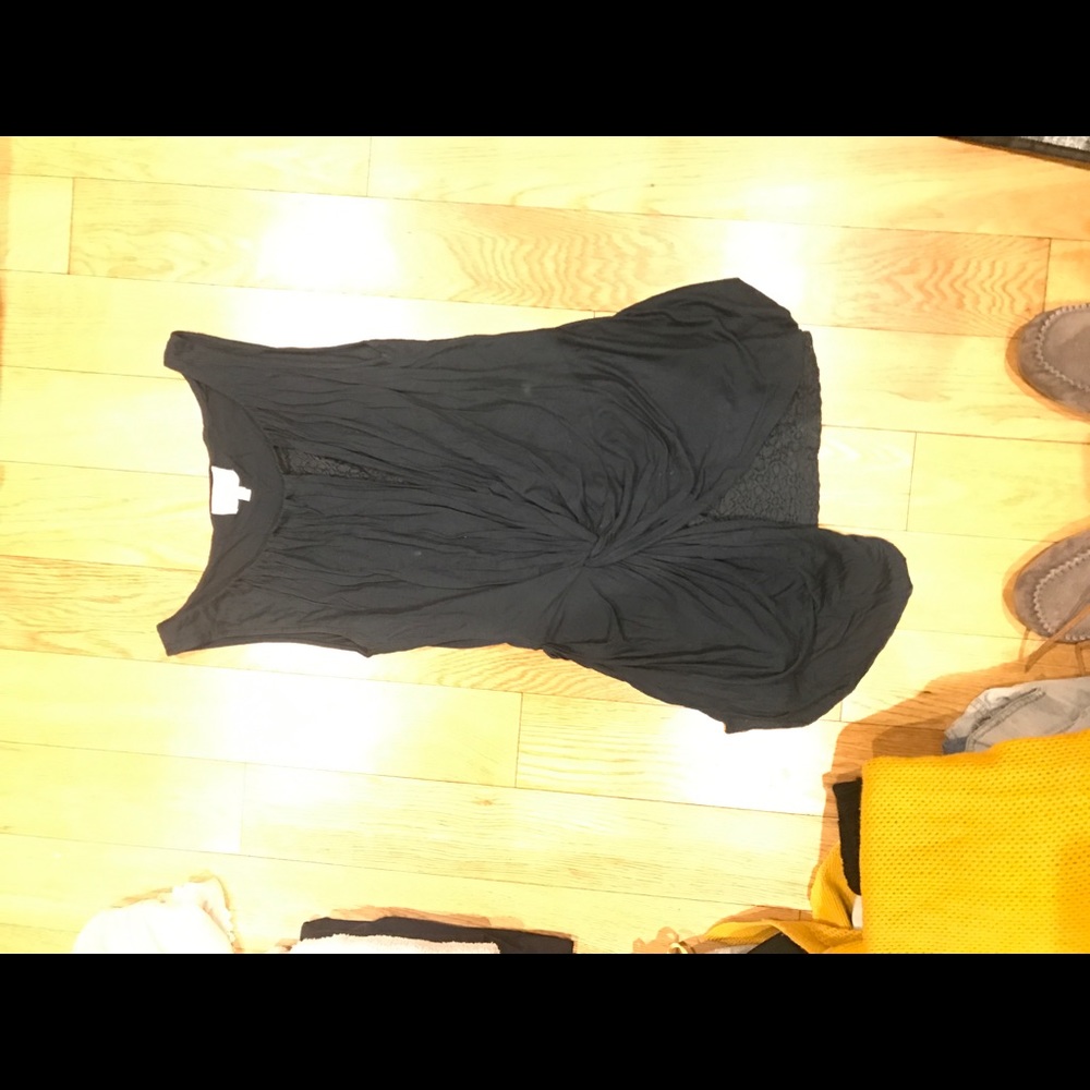 Dark green tank with lace